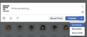 scheduling posts with Facebook